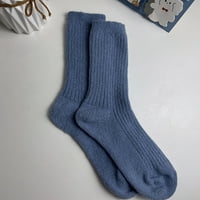 Жени Есенски И Зимски Еднобојни Волнени Чорапи Едноставна Мода Еднобојни Чорапи Со Средна Цевка