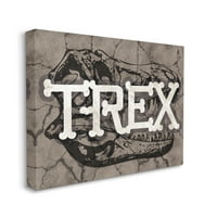 Tuphel Industries T-RE коска типографија Голема диносаурусна череп платно wallидна уметност, 30, дизајн од Дафне Полсели
