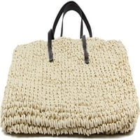 - Подароци Жени Сламени Ткаени Торби Класични Летни Чанти За Рамо На Плажа Големи Чанти За Ткаење