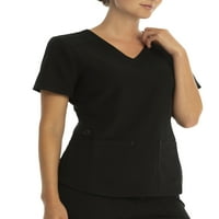 Active Scrubstar Active Active Strether Stright Shight High-Shop Hem V-Neck Scrub Top