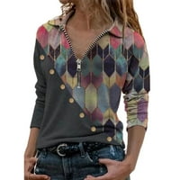 твифер плус големина блузи за жени копче маица свртете надолу модни врвови куп женски кошули печатење плус големина блузи