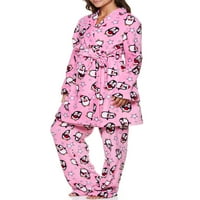 Sleep & Co. Women'sенски и женски плус кадифен наметка и панталони за пижами за пижама, 2 парчиња пижама, 2 парчиња