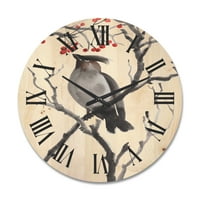 Дизајн на „Антички австралиски илустрации на птици“ III ’Традиционален часовник од дрво