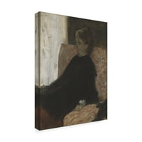 Трговска марка ликовна уметност „дама во црно“ платно уметност од Едгар Дегас