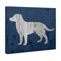Wynwood Studio Animals Wall Art Canvas Prints 'Rustic Dog Love DeNim' кучиња и кутриња - сива, сина