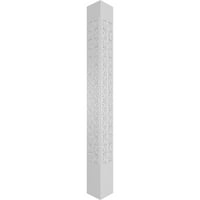 Ekena Millwork 8 W 10'H Craftsman Classic Square Non-Tapered Paisley Fretwork Column W Mission Capital & Mission Base Base