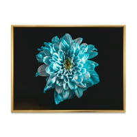 Затвори од цвет со бело и сино ливчиња врамени со сликарско платно уметничко печатење