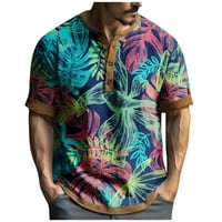 Графичка И Извезена Модна Маица Со кратки Ракави За мажи Со кратки Ракави Пролет И Лето Печатена Хавајска кошула За мажи