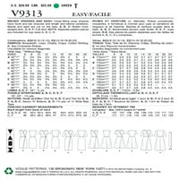 Модели за шиење модел на промашување на фустанот и SASH-6-8-10-12-14