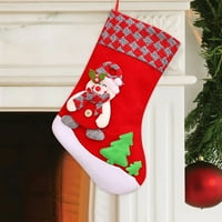 Божиќни Чорапи Три Големини Големи Чорапи Класичен Бивол Кариран Камин Виси Чорапи Снегулка Дедо Снешко Украс Чорапи За Божиќ