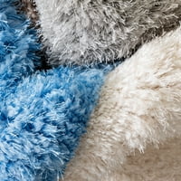 Добро ткаени лоли мика ретро цик-заг-шема сиво светло сина сина боја 2'7 7'3 Тркач 3Д текстура Шаг област килим