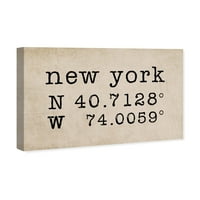 Студиото Винвуд Студио и Скилинис wallидни уметности платно ги отпечатоци „NYујорк Координати“ во градовите на САД - Браун,