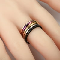 жените мода цврст стерлинг сребрена бела геометрија прстен накит прстен