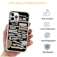 Хипи Цитати Случај за iPhone Pro, Designетски Уметнички Дизајн Tpu Браник Покритие Случај