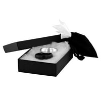 Машка црно-бела волфрам чекор-удобност се вклопуваат во свадбени бендови, сет за подароци од 2-ПЦ прстен