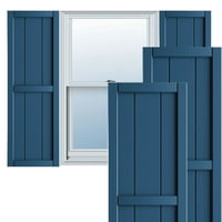 Ekena Millwork 1 8 W 54 H TRUE FIT PVC, три ролетни од табла со табла-n-batten, Sojourn Blue