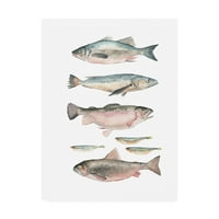 Трговска марка ликовна уметност „Композиција на риби I“ платно уметност од Ема Скарви