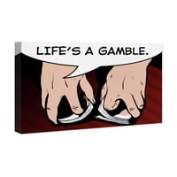 Wynwood Studio Advertising Wall Art Canvas Prints 'Life's Gamble' Comics - црвена, бела боја