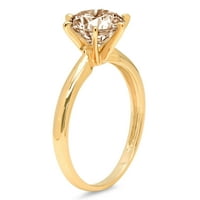 0.5 кт круг намалување шампањ симулирани дијамант 18к жолто злато годишнината ангажман прстен големина 8.5