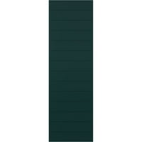 Ekena Millwork 15 W 33 H TRUE FIT PVC HORIONTAL SLAT модерен стил фиксни ролетни за монтирање, термичка зелена боја