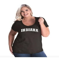 Женска Плус Големина Заоблена Маица-Индијана