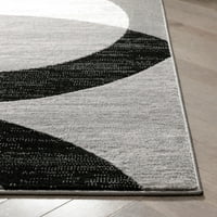 Добро ткаен дулцет бинго модерен 9'3 12'6 Преголема геометриска сива област килим