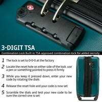 Куфер за проширување на багажот на Hommoo Hardside со тркала за вртење, заклучување на TSA, сет од 3 парчиња