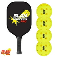 SLAM Master Premium Pro Graphite Pickleball лопатка и замена за живот гарантирано пикли топки - марината топка во најдобар случај