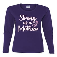 Диви Боби, Силна Како Денот На Мајката На Жените Графички Долг Ракав Мета, Виолетова, Х-Голем