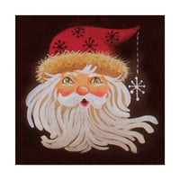 Трговска марка ликовна уметност „Санта во црвена“ платно уметност од Беверли Johnонстон
