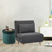 Дизајн Група Три-пати футон стол, темно сива боја