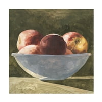 Ема Каролина „чинија со праски II“ платно уметност