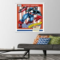 Марвел Тргување Картички - Капетан Америка Ѕид Постер Со Магнетна Рамка, 22.375 34