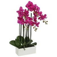 Викерман 21 Вештачка Виолетова Орхидеја Во Керамички Тенџере