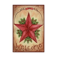 Трговска марка ликовна уметност „Добредојдовте штала starвезда со бобинки платно уметност од Мелинда Хипшер