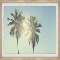 Сонцето на палми на палми на Мармонт Хил, врамена wallидна уметност