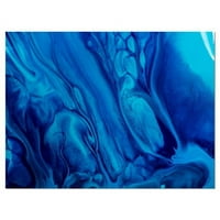 DesignArt 'Темно сина апстрактна акрилна боја ми' апстрактна уметност на платно