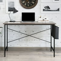 Домашна канцеларија на Сомерсет со џеб за складирање, сиво кафеав дрвен изглед