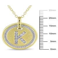 Мијабела дијамант-акцент жолто-позлатен сребро почетен k кружен приврзок, 18