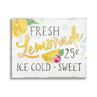 Stuple Industries свежа лимонада рустикална земја цитрус овошје знак платно wallидна уметност, 30, дизајн од Кортни Моргенстерн