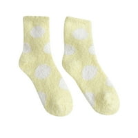 јуехао додатоци жени корални чорапи жени есенски и зимски чорапи со цевки чорапи за спиење слатки домашни чорапи со дебели точки