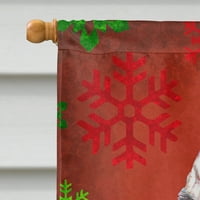 Каролини Богатства KJ1182CHF Црвени Снегулки Празник Божиќ Алјаска Маламут Знаме Платно Големина На Куќа, Големина На Куќа