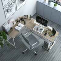 -израчена компјутерска аголна биро за дрвени плочи од челична рамка лаптоп табела за работа за домашна канцеларија